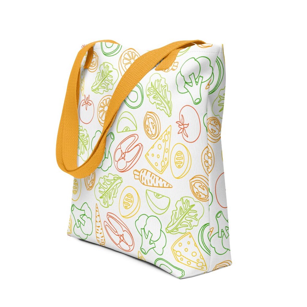 All-over print tote bags for groceries